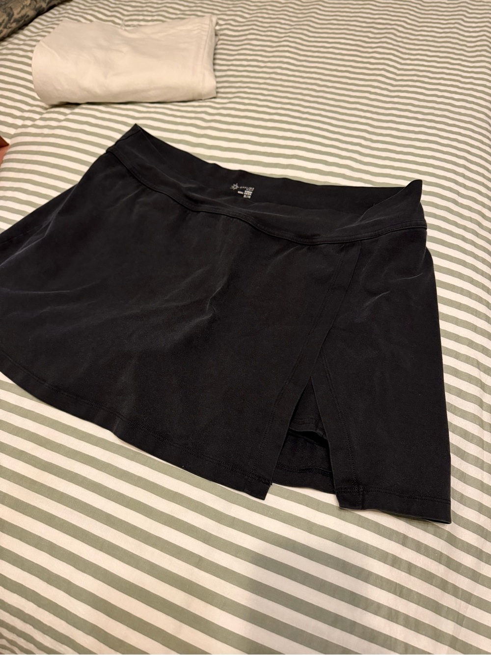 aerie Black Mini Skirt with Front Notch
